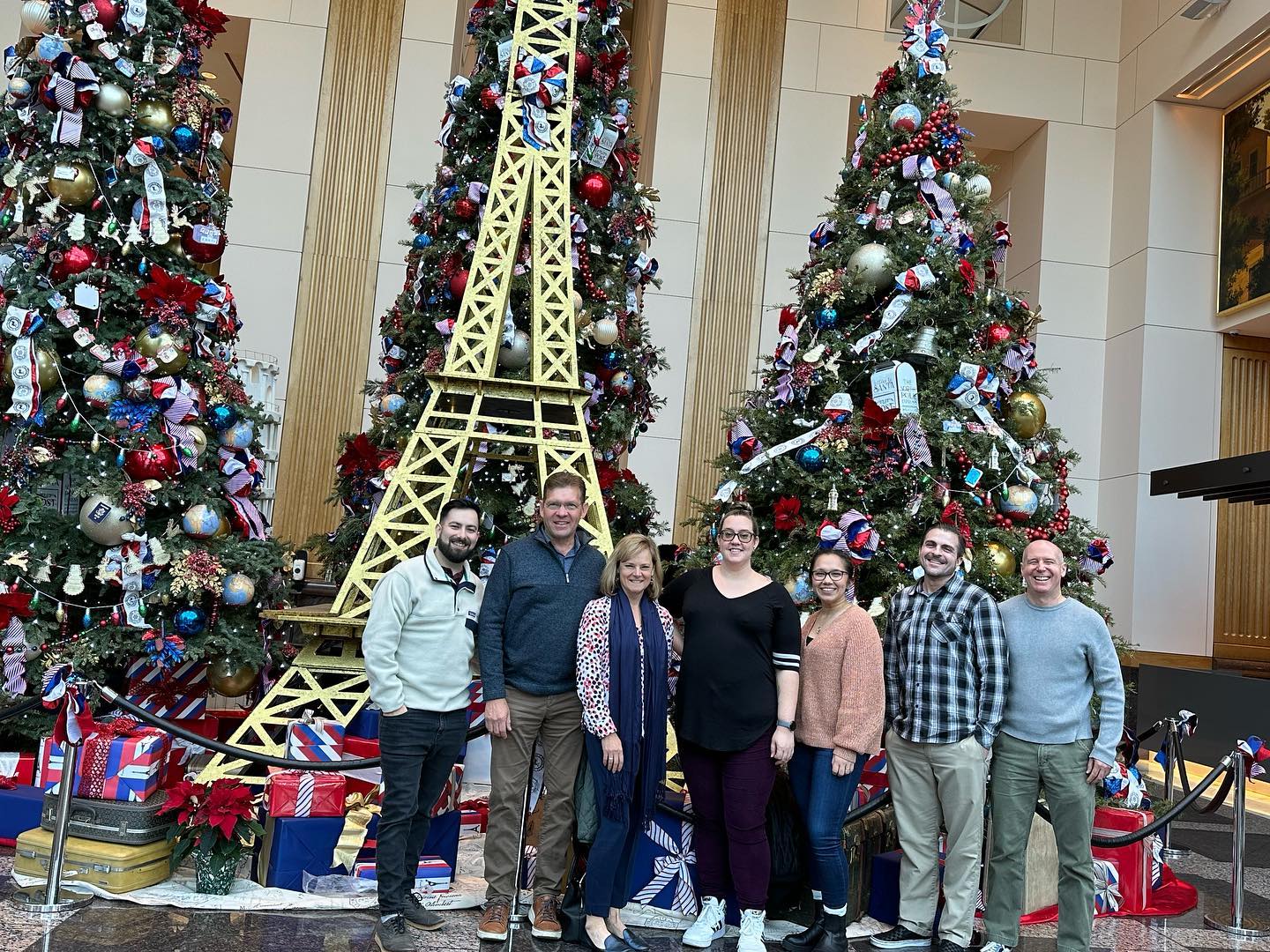 Taking in some holiday cheer together today. #teamtrapeze #holidays #cheers